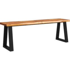 vidaXL Matgrupper>Bänk med levande kant 140 cm massivt akaciaträ