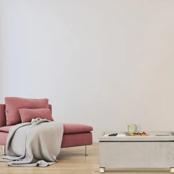 B2X Kistor & Koffertar>Bänk med sammetsöverdrag och träfötter