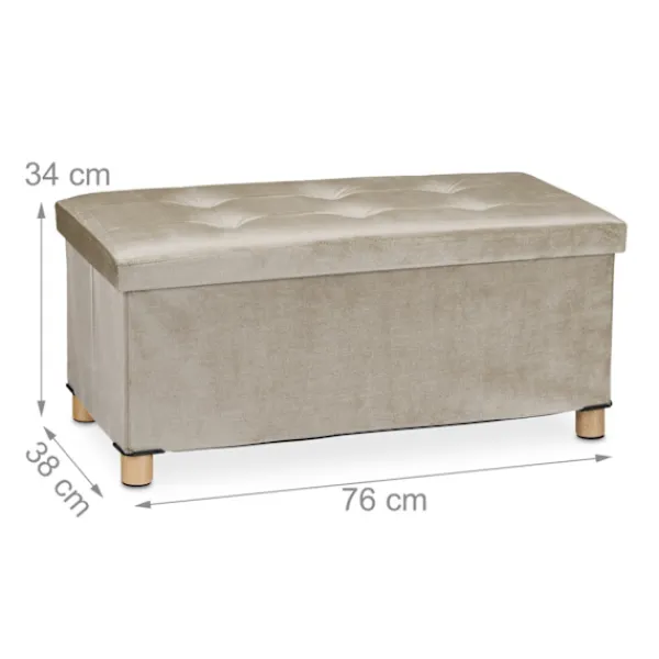 B2X Kistor & Koffertar>Bänk med sammetsöverdrag och träfötter