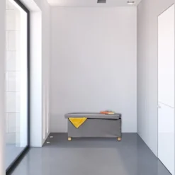 B2X Kistor & Koffertar>Bänk med sammetsöverdrag och träfötter