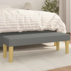 vidaXL Balkongmöbler>Bänk mörkgrå 100x30x30 cm tyg