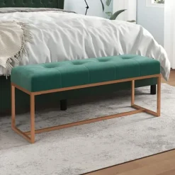 vidaXL Balkongmöbler>Bänk mörkgrön 110x36x45 cm sammet