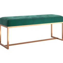 vidaXL Balkongmöbler>Bänk mörkgrön 110x36x45 cm sammet