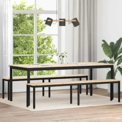 vidaXL Matgrupper>bänk Naturfärg 200 x 35 x 45 cm Massiv furu