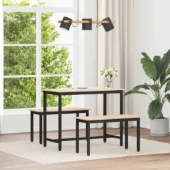 vidaXL Matgrupper>bänk Naturfärg 80 x 35 x 45 cm Massiv furu