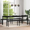 vidaXL Matgrupper>bänk Svart Ek 200 x 35 x 45 cm Konstruerat trä