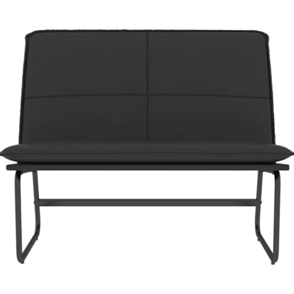 vidaXL Balkongmöbler>Bänk svart 100x75x76 cm konstläder