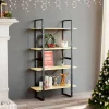 vidaXL Hyllor>Bokhylla 4 hyllplan 80x30x140 cm massiv furu