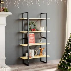 vidaXL Hyllor>Bokhylla 4 hyllplan 80x30x140 cm massiv furu