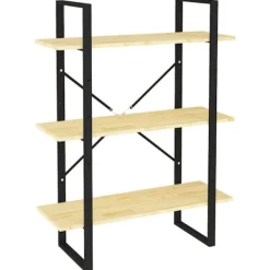 vidaXL Hyllor>Bokhylla 3 hyllplan 80x30x105 cm massiv furu