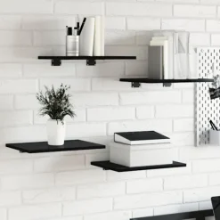 vidaXL Hyllor>Bokhylla Bräda 4 pcs Svart 40 x 30 x 1,5 cm Konstruerat trä