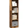 vidaXL Hyllor>Bokhylla åldrat trä 40x24x143 cm konstruerat trä