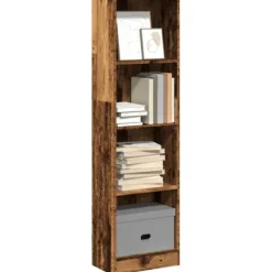 vidaXL Hyllor>Bokhylla åldrat trä 40x24x143 cm konstruerat trä