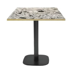 Matbord>Bord 70 x 70 cm - Rund terrazzo cepp modell med mässingskanter