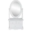 vidaXL Sminkbord>Bordsspegel med justerbar oval spegel MDF