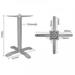 BOLERO Matbord>Bordstativ i gjutjärn grå – Elegans och Stabilitet för Ditt Matställe