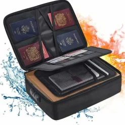 Kontorsmöbler>Brandsäker Dokumentväska med Lås - Vattentät Förvaringsväska för Hem, Kontor, Resor-XF10-