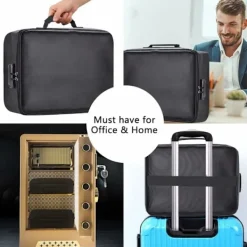 Kontorsmöbler>Brandsäker Dokumentväska med Lås - Vattentät Förvaringsväska för Hem, Kontor, Resor-XF10-