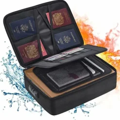 Kontorsmöbler>Brandsäker Dokumentväska med Lås - Vattentät Förvaringsväska för Hem, Kontor, Resor-XF10-