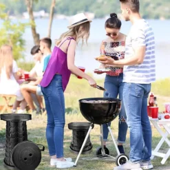 Pallar>Bärbar hopfällbar pall, hopfällbar sits, campingpallar, höjdjusterbar sits för vandring, fiske, grillning, resor, fest