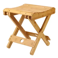 Pallar>Bärbar hopfällbar pall i bambu Fotstöd för massage Rakning Dusch Hemanvändning