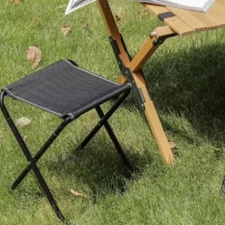 Pallar>Bärbar hopfällbar pall, kraftig hopfällbar utomhusstol - Liten lätt hopfällbar stol, kompakt utomhusvandring Alumi[YDE]