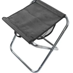 Pallar>Bärbar hopfällbar utomhuspall Aluminiumlegering Campingpall Plus Size Silvergrå