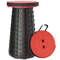 Pallar>Bärbar Teleskopisk Pall, Justerbara Fällstolar för Utomhusresor Camping Fiske Vandring Trädgårdsarbete Inomhus RÖD