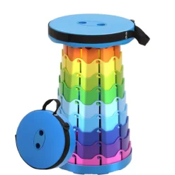 Pallar>Bärbar teleskopisk pall med justerbar höjd, lämplig för utomhuscamping, grillning, fiske, lastbärande 300 katter