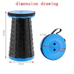 Pallar>Bärbar teleskopisk pall med justerbar höjd, lämplig för utomhuscamping, grillning, fiske, lastbärande 300 katter