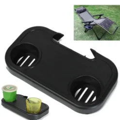 Balkongmöbler>Bärbart hopfällbart stols sidobord, brickhållare för strandstol