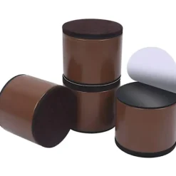 Pallar>Bredd 6cm Höjd 5,2cm Förhöjd fotpall Brun Rund / 4-pack Kolstål Material Soffa Förhöjning fotpall,