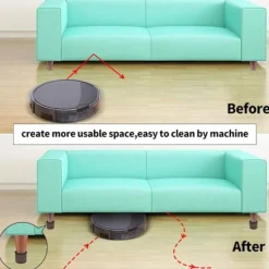 Pallar>Bredd 6cm Höjd 5,2cm Förhöjd fotpall Brun Rund / 4-pack Kolstål Material Soffa Förhöjning fotpall,