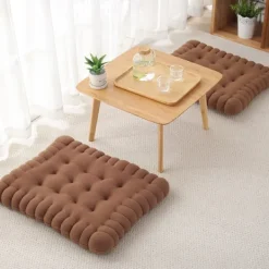 Sittpuffar>(Brun) 1 st bedårande konstgjord kex rektangulär kudde kudde för