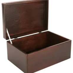 CREATIVE DECO Kistor & Koffertar>Brun träförvaringslåda - 30 x 20 x 14 cm - med lock - Box Crate Trunk Coff