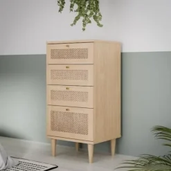 AUCUNE Byråer>Byrå - CALASETTEA - 4 lådor - Ekdekor - 50,4 x 41,4 x 108,8 cm