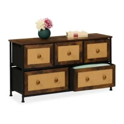 B2X Byråer>Byrå med 5 lådor i rottinglook