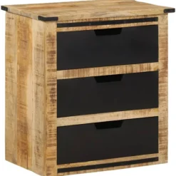 vidaXL Byråer>Byrå med 3 lådor 55x35x60 cm massivt mangoträ