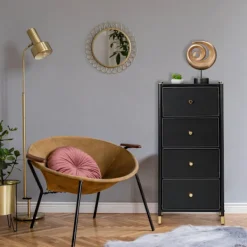 Northix Byråer>Byrå med 4 rymliga fack