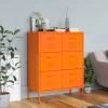vidaXL Byråer>Byrå orange 80x35x101,5 cm stål