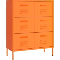 vidaXL Byråer>Byrå orange 80x35x101,5 cm stål