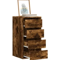 vidaXL Byråer>Byrå rökfärgad ek 40x41x76 cm konstruerat trä