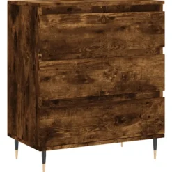 vidaXL Byråer>Byrå rökfärgad ek 60x35x70 cm konstruerat trä