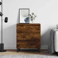 vidaXL Sideboards>Byrå rökfärgad ek 60x35x70 cm konstruerat trä
