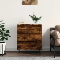 vidaXL Byråer>Byrå rökfärgad ek 60x35x70 cm konstruerat trä