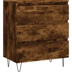 vidaXL Byråer>Byrå rökfärgad ek 60x35x70 cm konstruerat trä