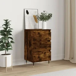 vidaXL Byråer>Byrå rökfärgad ek 40x35x70 cm konstruerat trä