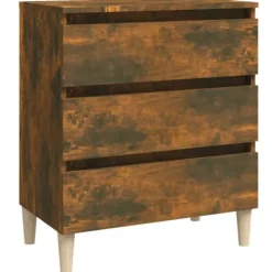 vidaXL Byråer>Byrå rökfärgad ek 60x35x69 cm konstruerat trä