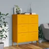 vidaXL Byråer>Byrå senapsgul 80x35x101,5 cm stål