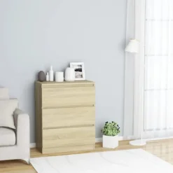 vidaXL Byråer>Byrå sonoma-ek 60x35x76 cm konstruerat trä